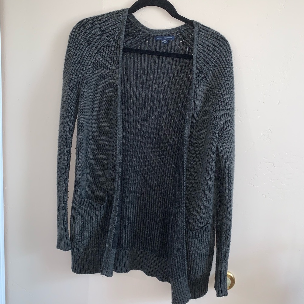 Grey sweater cardigan